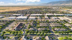 Aerial view featuring a mountain view