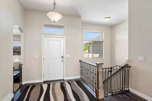 Entryway with dark hardwood / wood-style floors