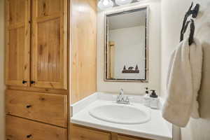 Bathroom featuring vanity