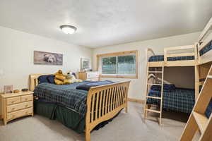 Bedroom featuring carpet