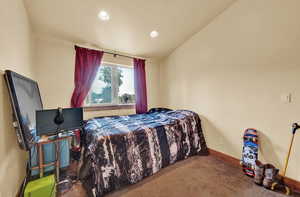 Bedroom featuring carpet floors