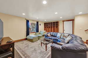 View of tiled living room