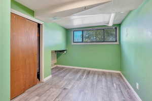 Interior space with light hardwood / wood-style floors