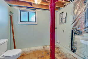 Interior space with light tile patterned floors