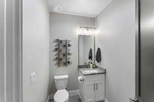 Bathroom with vanity and toilet