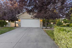 View of front of home featuring a garage