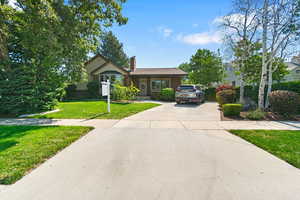 View of front of property featuring a front lawn