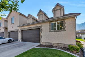 View of front of home with a garage