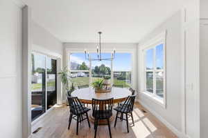 Picture perfect dining area with room for the whole family adjacent to exceptional patio area