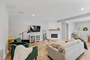 Lower level family with new fireplace & mantle