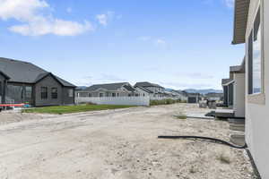 View of yard featuring a mountain view