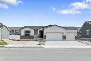 View of front of home with a garage