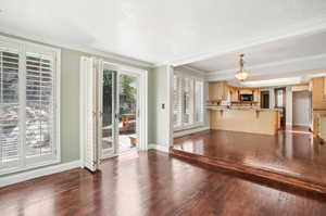 Sunroom with plantation shutter