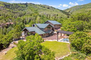 Bird's eye view featuring a mountain view