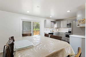 Dining space with sink