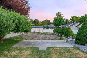 garden area and fruit trees