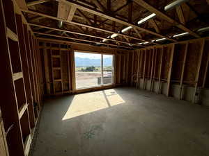 Miscellaneous room featuring a mountain view