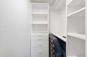 View of walk in closet