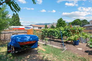 RV pad and garden area