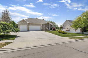 View of front of home featuring a garage