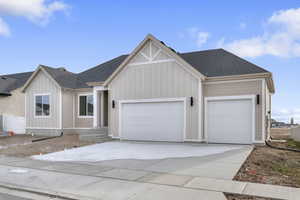 View of front of home with a garage