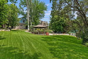 View of yard featuring a gazebo