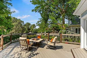 Deck with a fire pit