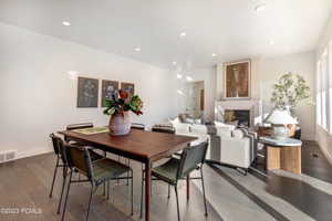 Dining area featuring hardwood / wood-style floors