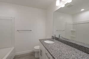 Shared Upstairs Bath *Photo of similar plan in community, colors and options will vary*