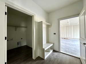 Mudroom featuring hardwood / wood-style flooring