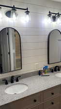 Bathroom with dual vanity