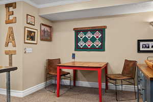 Interior space featuring ornamental molding