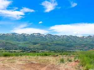 View of Wasatch Peaks in the distance, from your future back patio, Dining and Living Room window if designed as such.