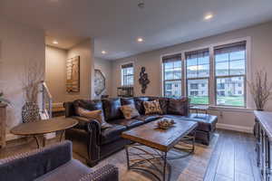 Living room featuring hardwood / wood-style floors