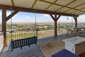 View of wooden deck