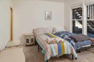 Bedroom with carpet