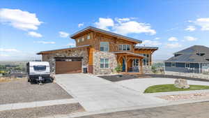 View of front of house with a garage