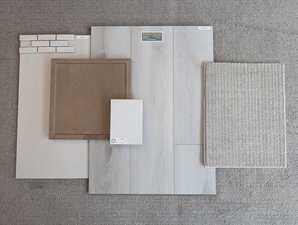 Samples of planned interior design elements.