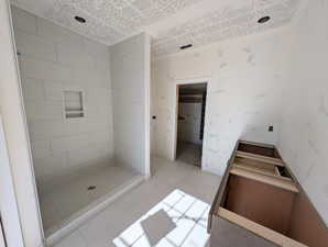 Primary bathroom. Progress photo of actual home