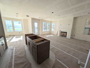 Kitchen-dining and Great room. Progress photo of actual home