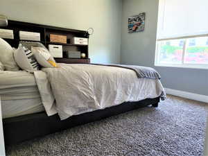 Bedroom with carpet floors