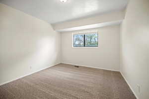 View of carpeted spare room