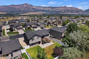 Aerial view featuring a mountain view