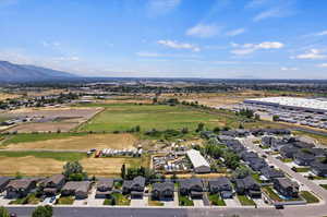 Bird's eye view with a mountain view