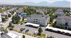 Aerial view with a mountain view