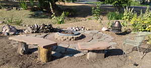 View of outdoor fire pit