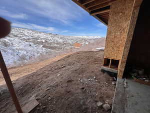 Exterior space featuring a mountain view