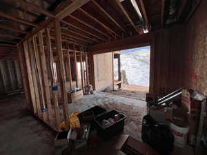 Miscellaneous room featuring a mountain view