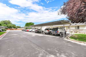 Exterior space featuring a carport