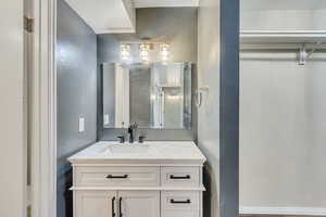 Updated vanity with quartz countertop